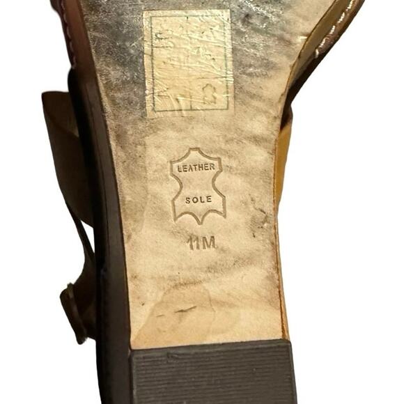 Tory Burch Selby brown Wedge Heels Slip On Size 11 two tone leather sandals - Picture 10 of 10